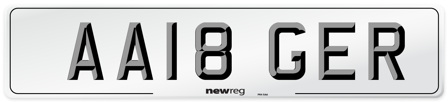 AA18 GER Number Plate from New Reg